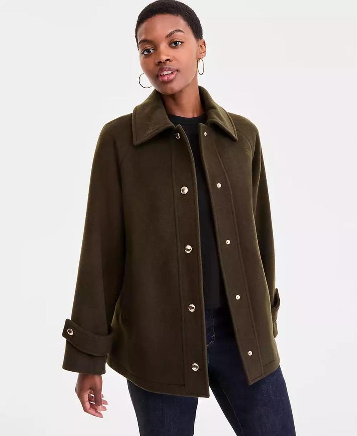 Women's Collared Button-Front Coat, Exclusively at Macy's