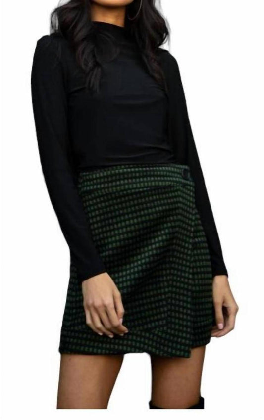 Dally Mini Skirt In Green Dot