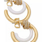 Gold-Tone Medium Pavé Knot Layered Hoop Earrings, 1.12"