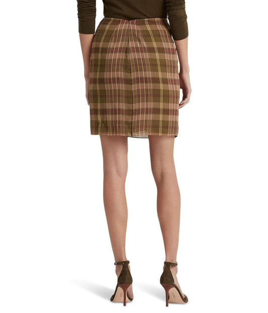 Petite Plaid Ruffle-Trim Georgette Skirt