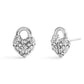 Faux Stone Signature Quilted Broken Heart Padlock Stud Earrings
