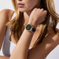 Women's Corey Three-Hand Black Leather Watch, 38mm