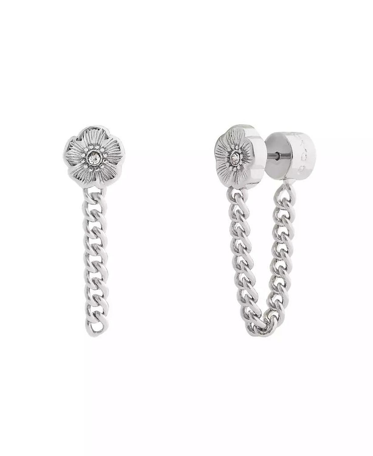 Faux Stone Signature Tea Rose Front Back Earrings