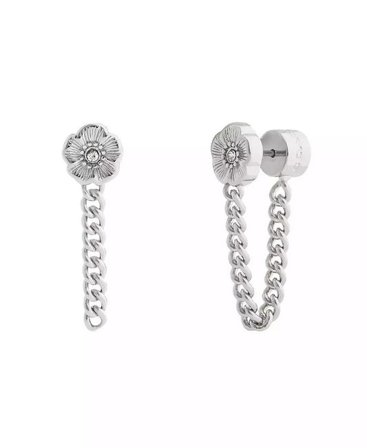 Faux Stone Signature Tea Rose Front Back Earrings