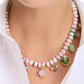 Gold-Tone Bead & Stone Garden Charm Collar Necklace, 16" + 3" extender