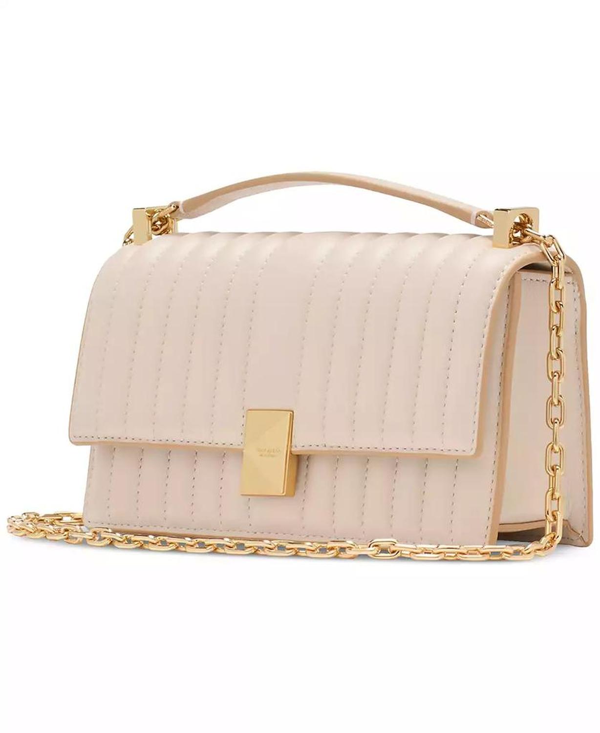 Deco Quilted Leather Mini Flap Chain Crossbody Bag