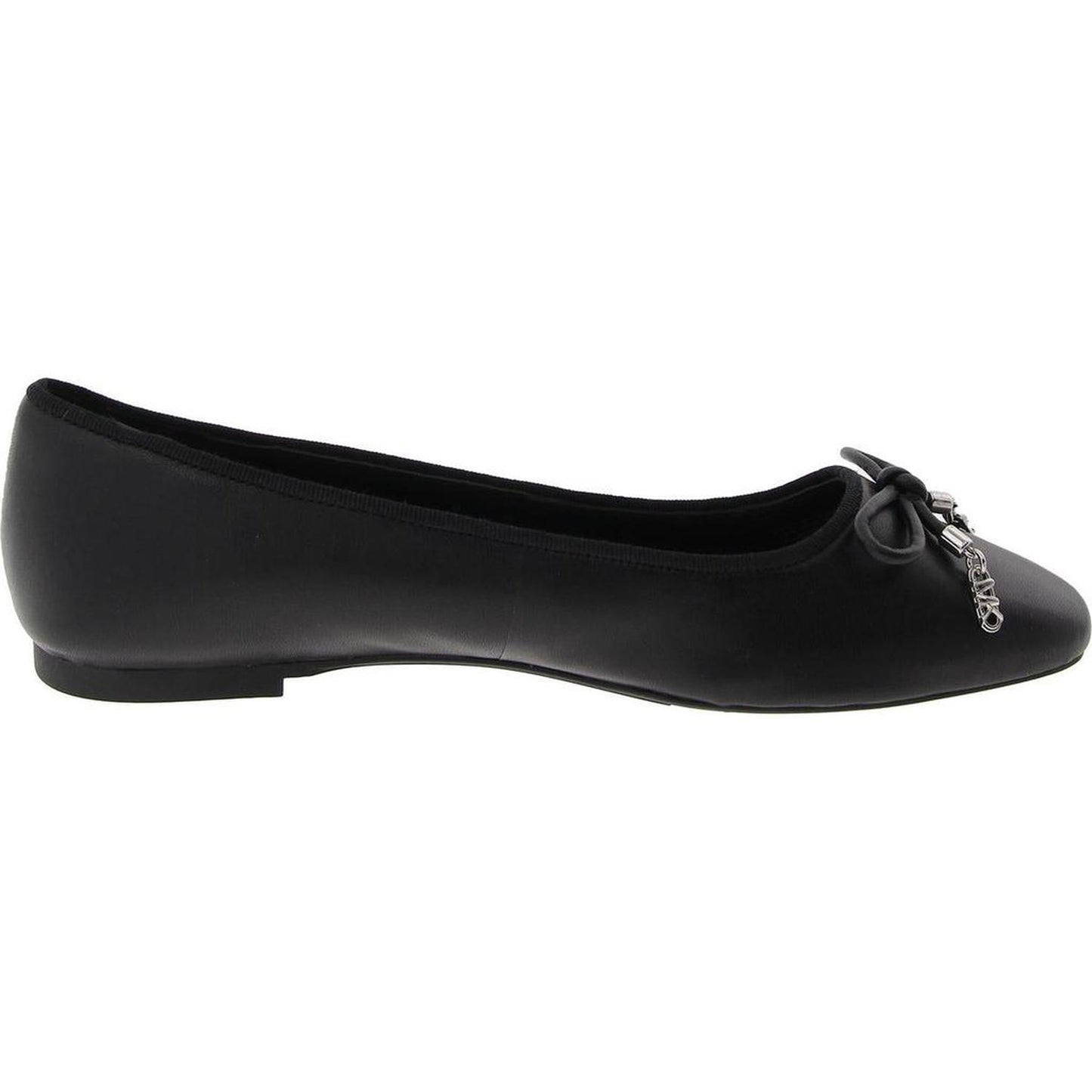 Womens Bow Leather Ballet Flats
