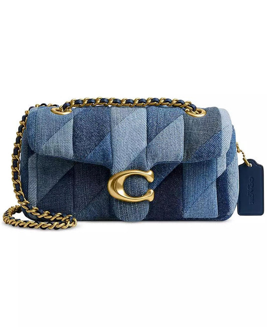 Tabby Mini Denim Shoulder Bag 20 with Patchwork Quilting