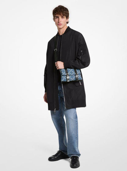 Darrington Mini Empire Diamond Jacquard Denim Crossbody Bag