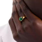 Gold-Tone Color Cubic Zirconia Solitaire Ring
