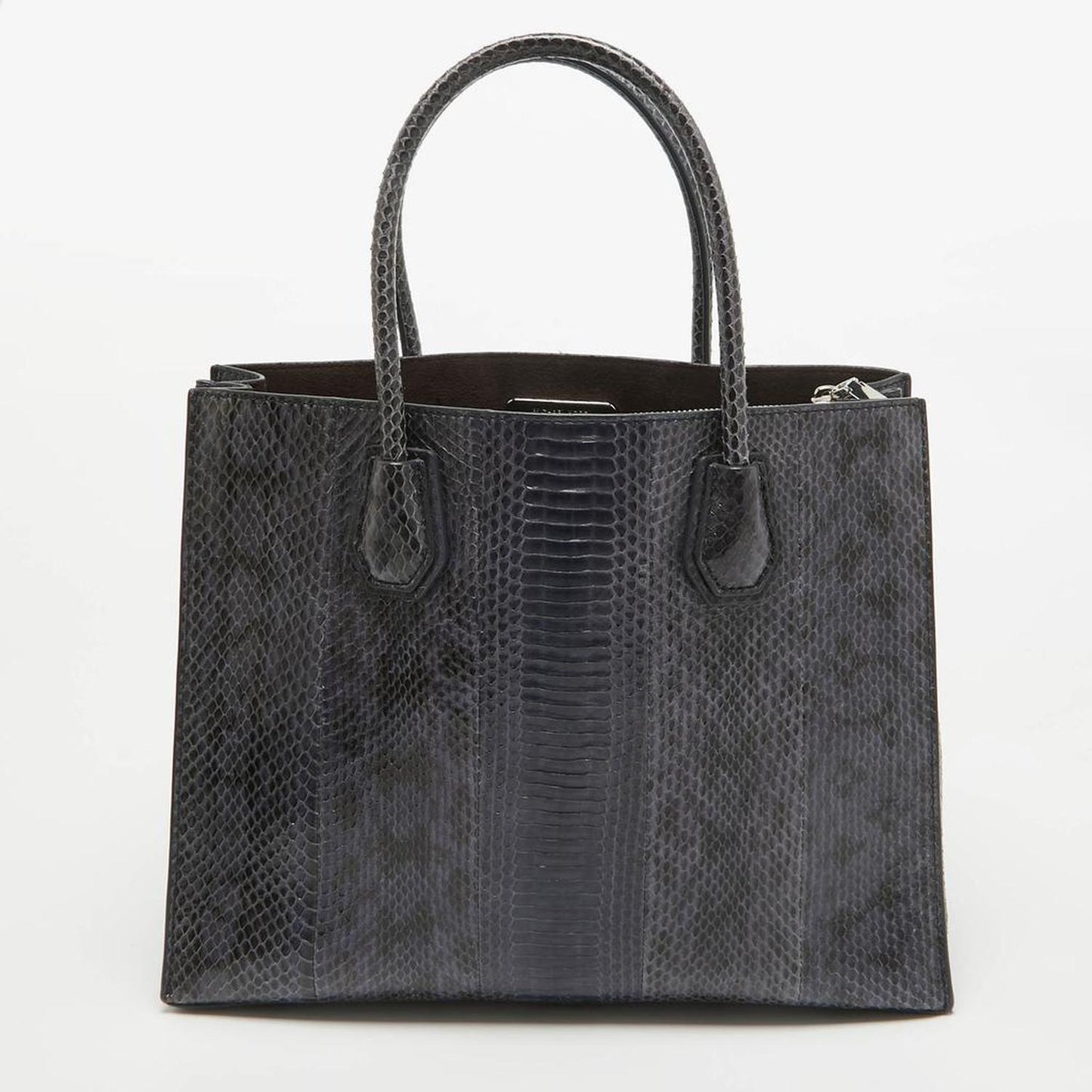 Michael Kors Navy Blue Watersnake Leather Large Mercer Tote