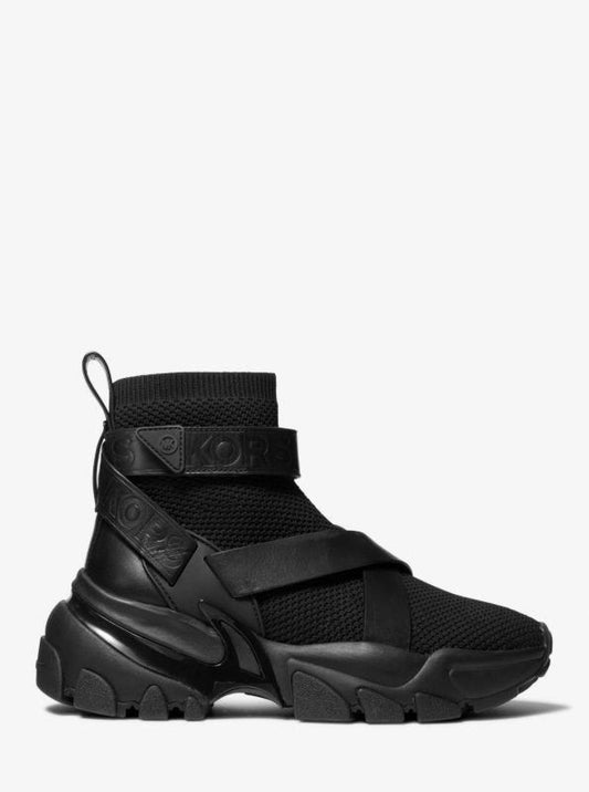 Nick Leather Strap Knit Trainer
