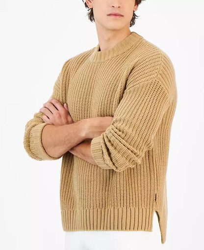 Men's Stepped Hem Crewneck Sweater