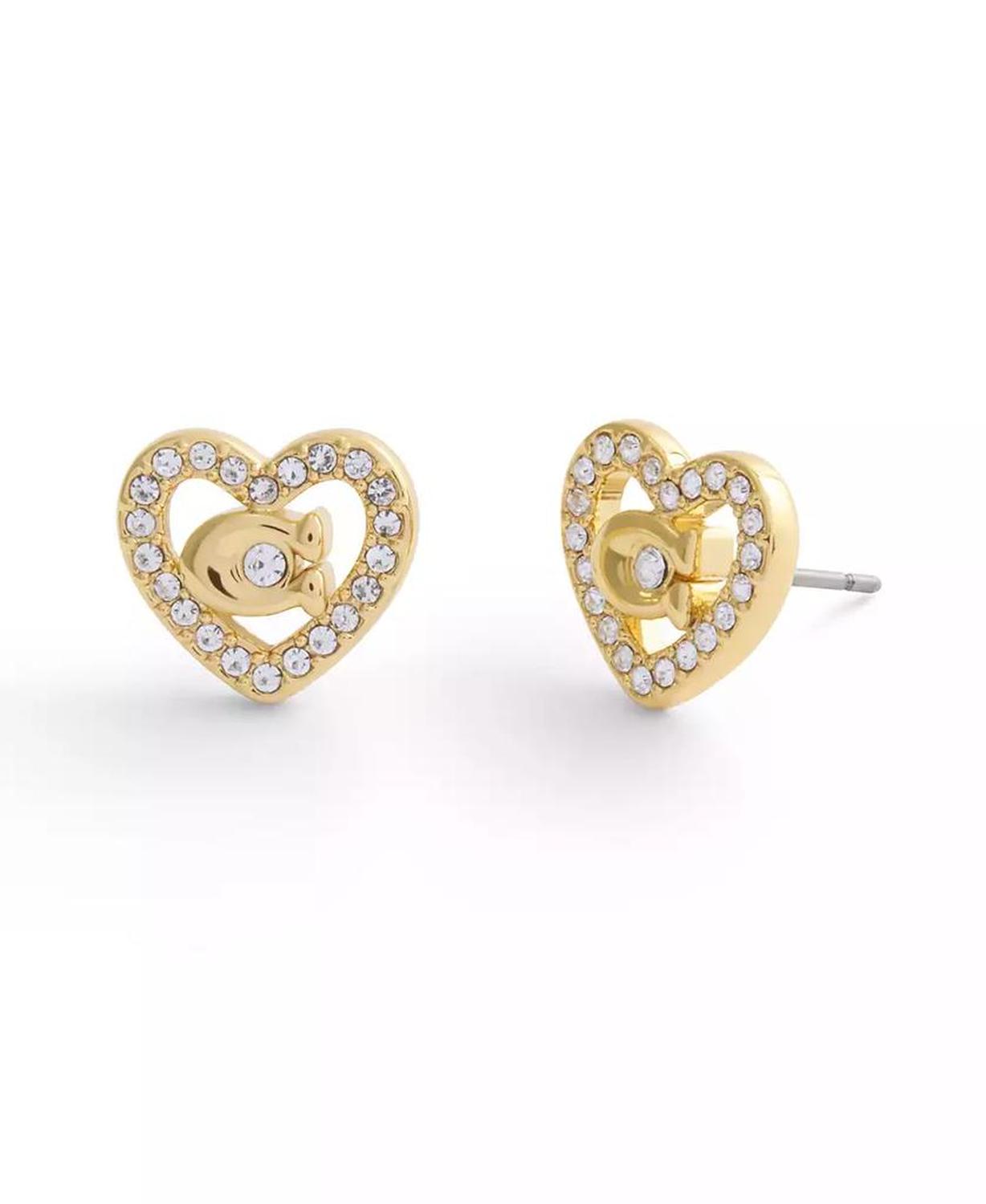 Faux Stone Signature C Pavé Stud Earrings
