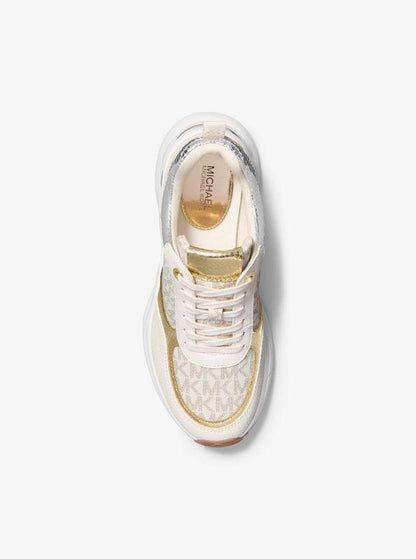 Katrina Signature Logo and Metallic Lizard Embossed Trainer