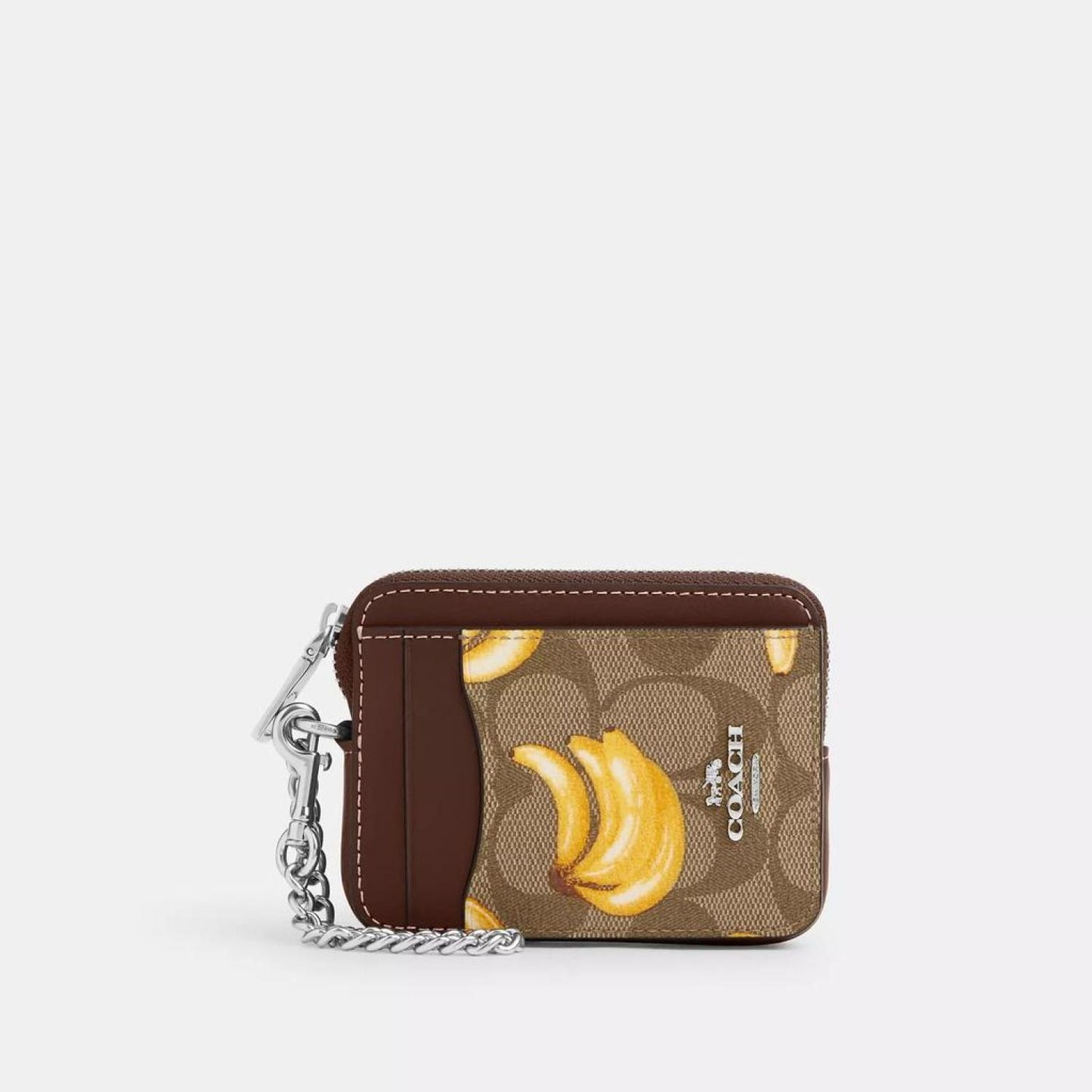 Coach Outlet Zip Card Case In Signature Canvas With Banana Print