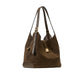 Deco Pebbled Leather And Suede Large Shoulder Bag