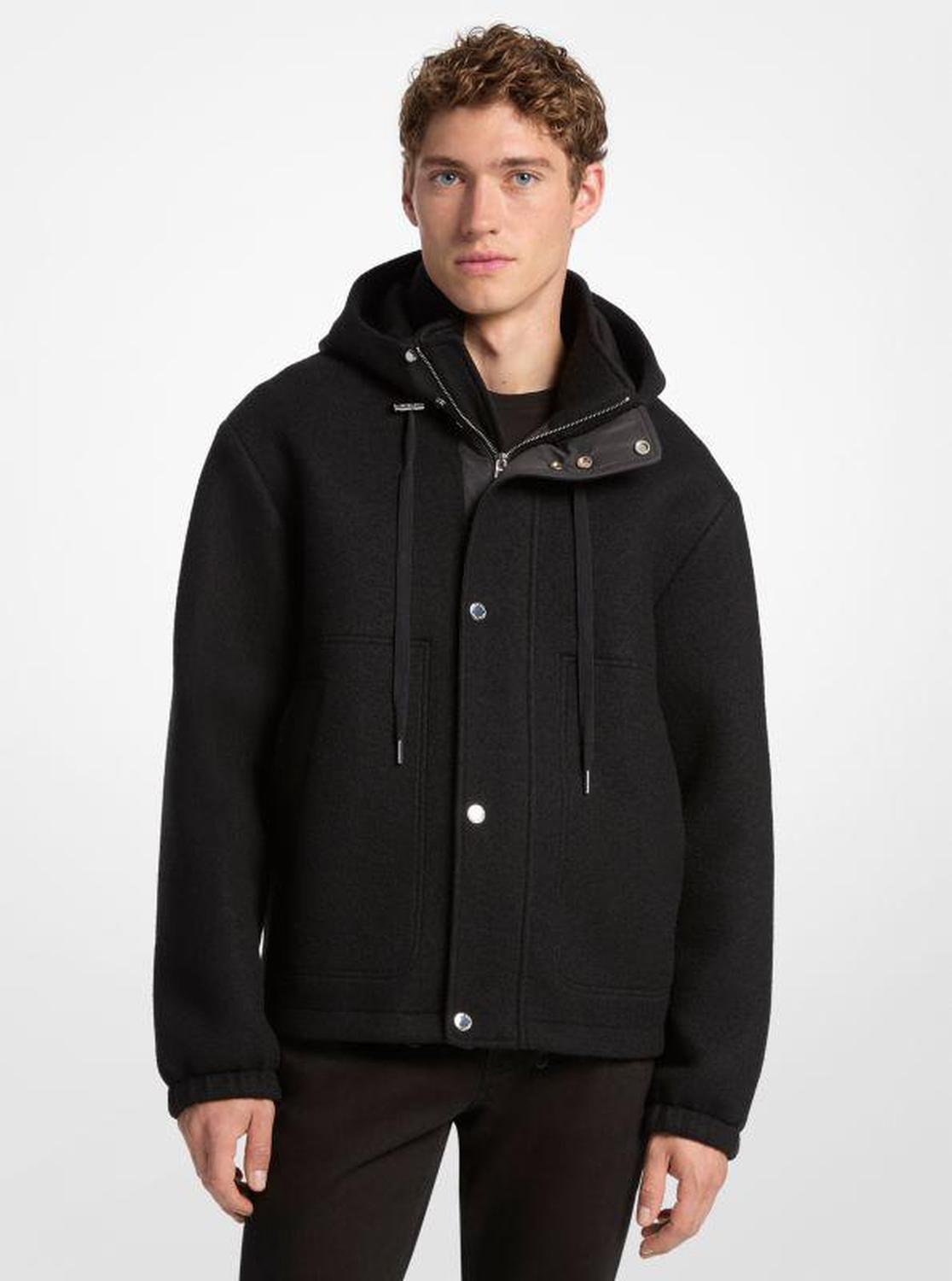 Wool Blend Hooded Jacket