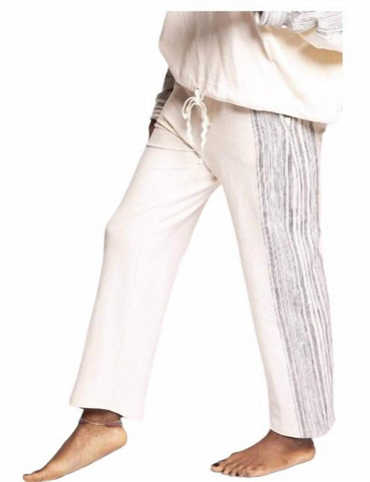 Stripe Chia Jogger Pants In White