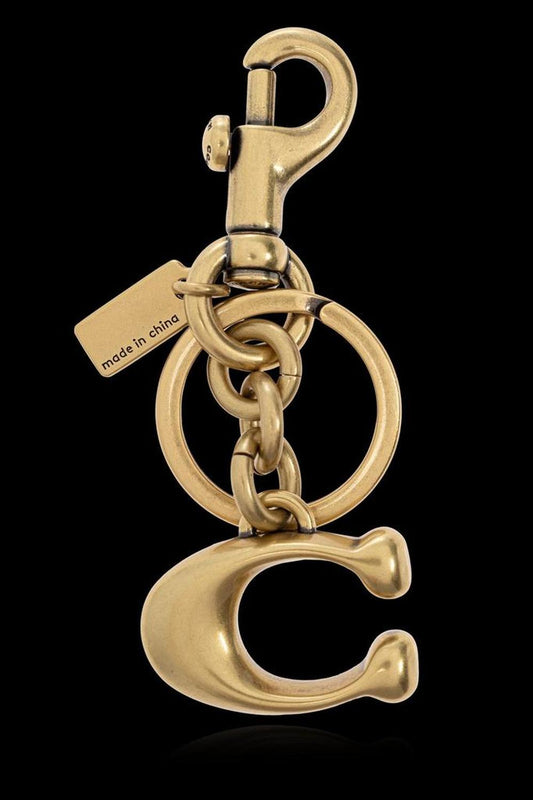 Coach Logo Plaque Keychain