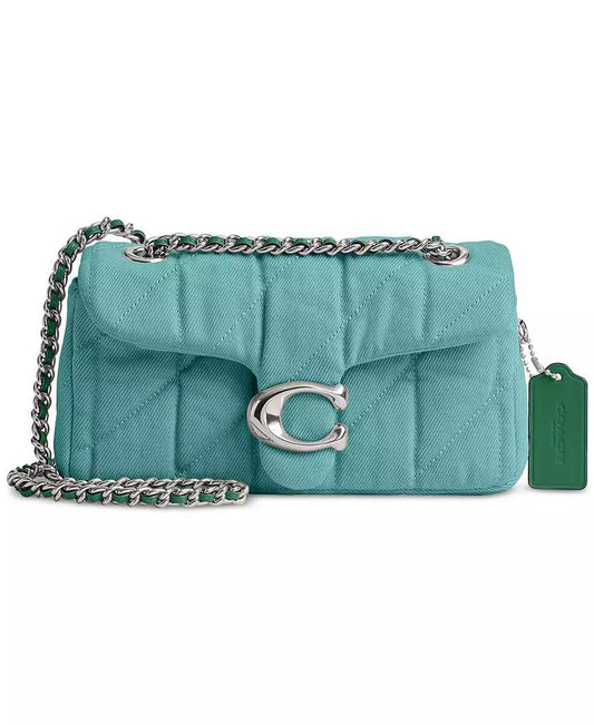 Tabby 20 Quilted Denim Shoulder Bag