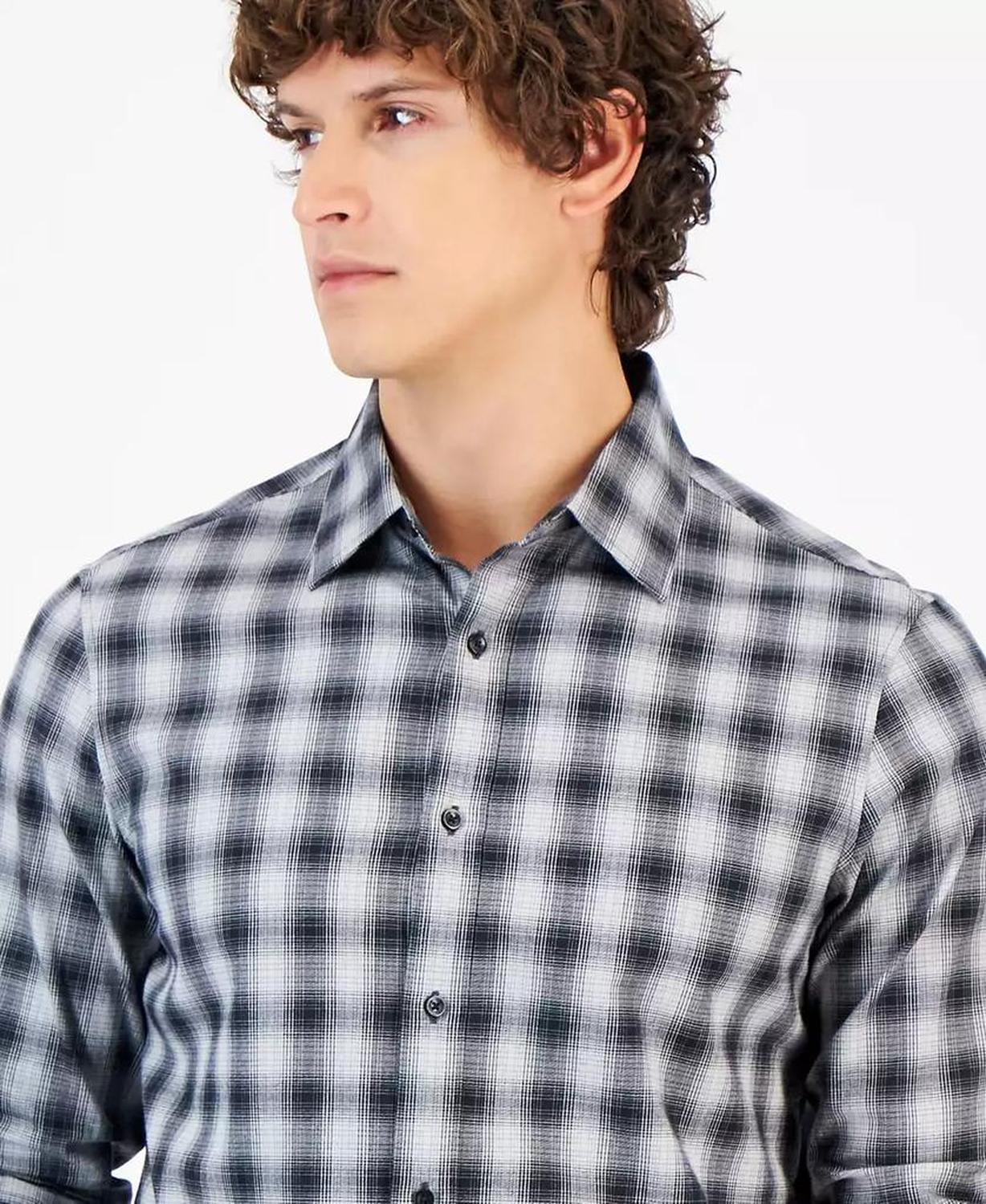 Men's Classic-Fit Shadow Plaid Shirt