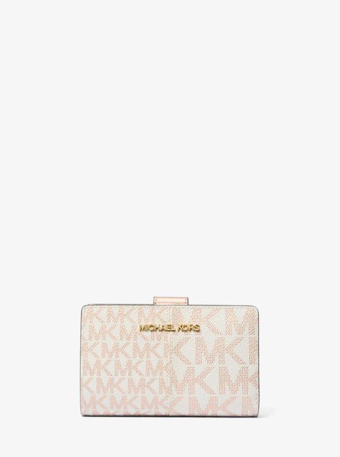 Jet Set Medium Metallic Logo Wallet
