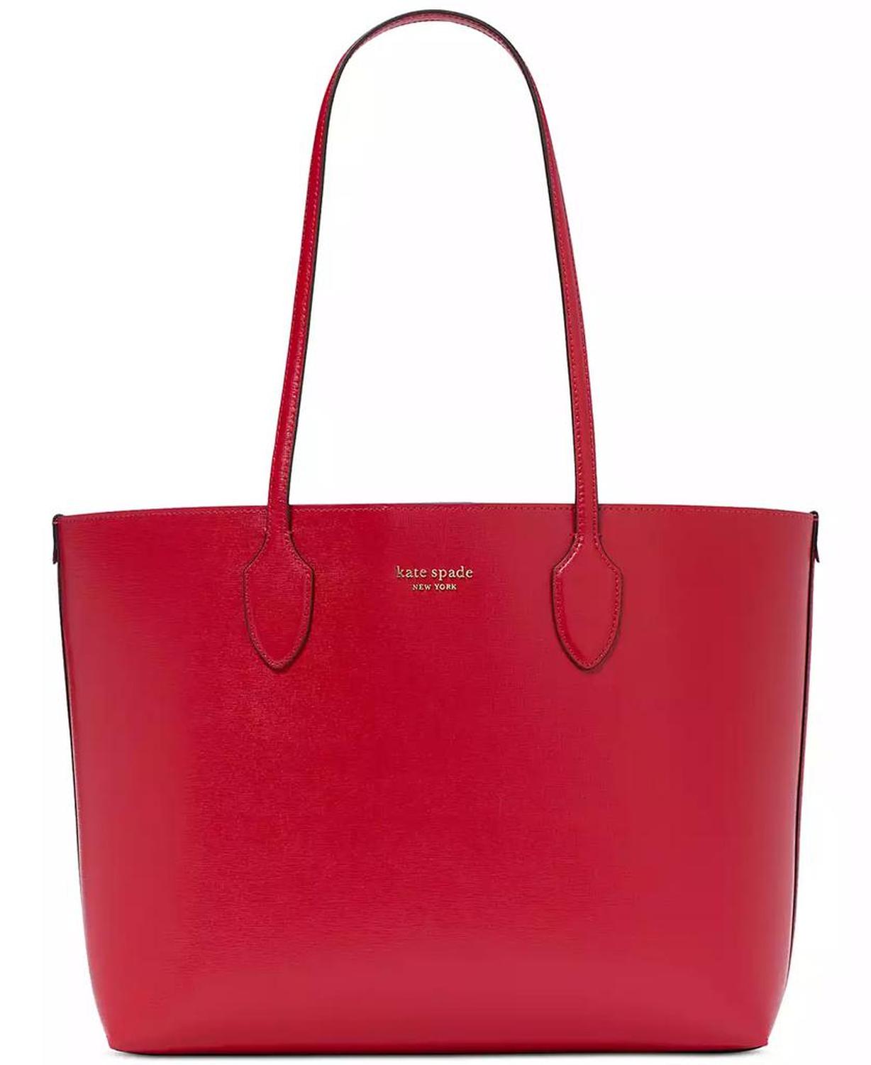 Bleecker Pixelated Hearts Pop Print Crossgrain Leather Medium Tote with Removable Pouch