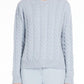 Odessa Cable Cashmere Sweater In Light Blue