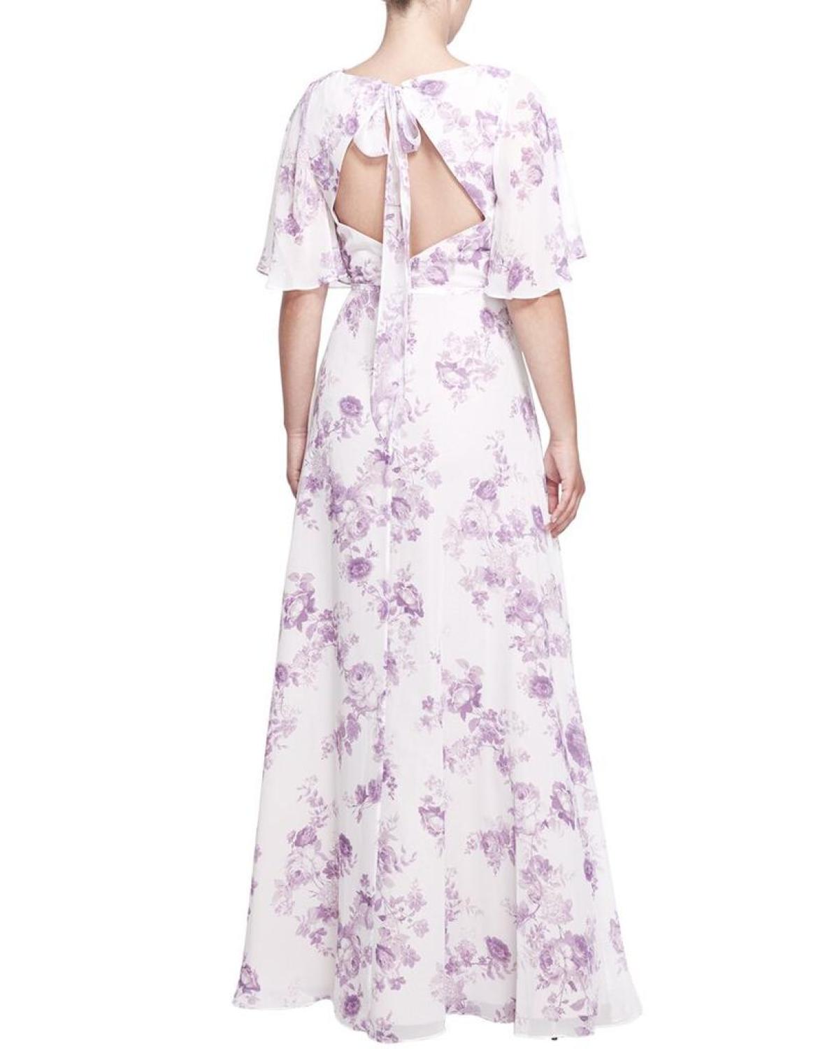 Marchesa Notte Rome Printed Long Gown