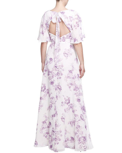 Marchesa Notte Rome Printed Long Gown