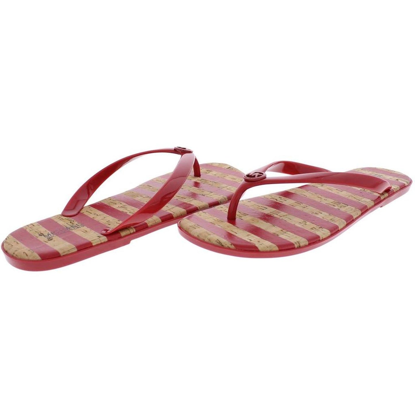 Jet Set Jelly Womens Striped Logo Flip-Flops