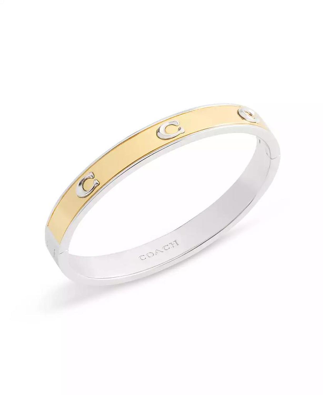 Two-Tone Signature C Bangle Bracelet