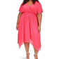 Plus Size Solid Hank Hem Dress