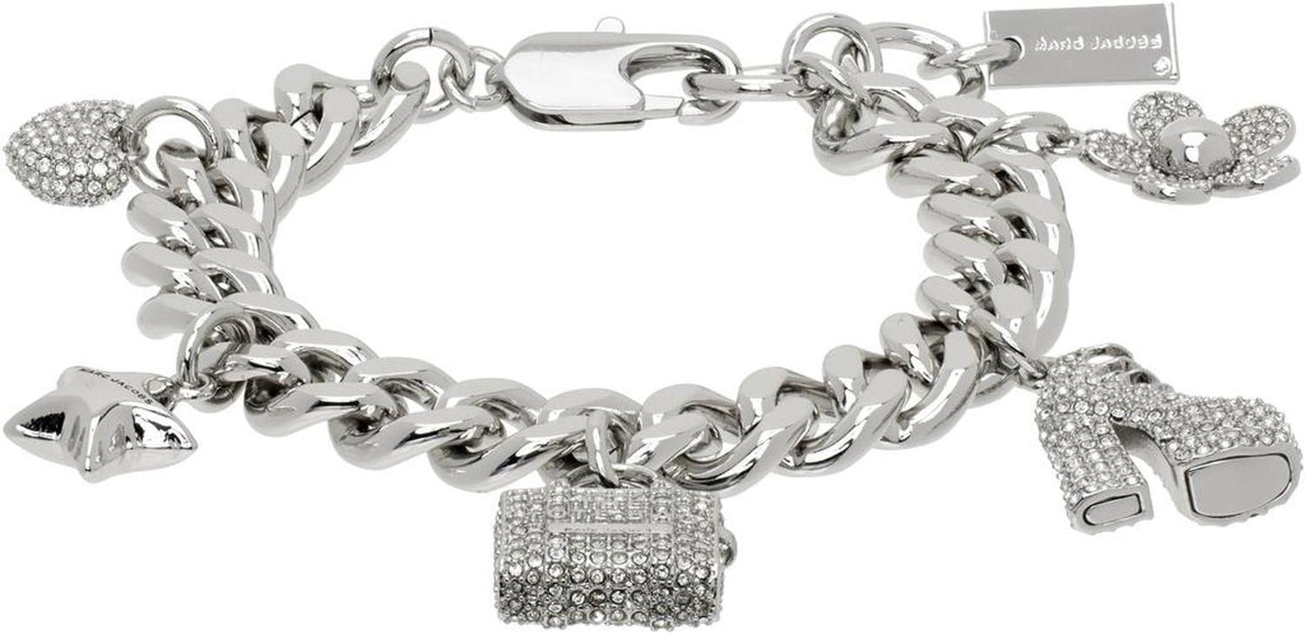 Silver 'The Pave Mini Icon Charm' Bracelet