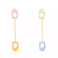 Faux Stone Signature Pavé C Mismatch Linear Earrings