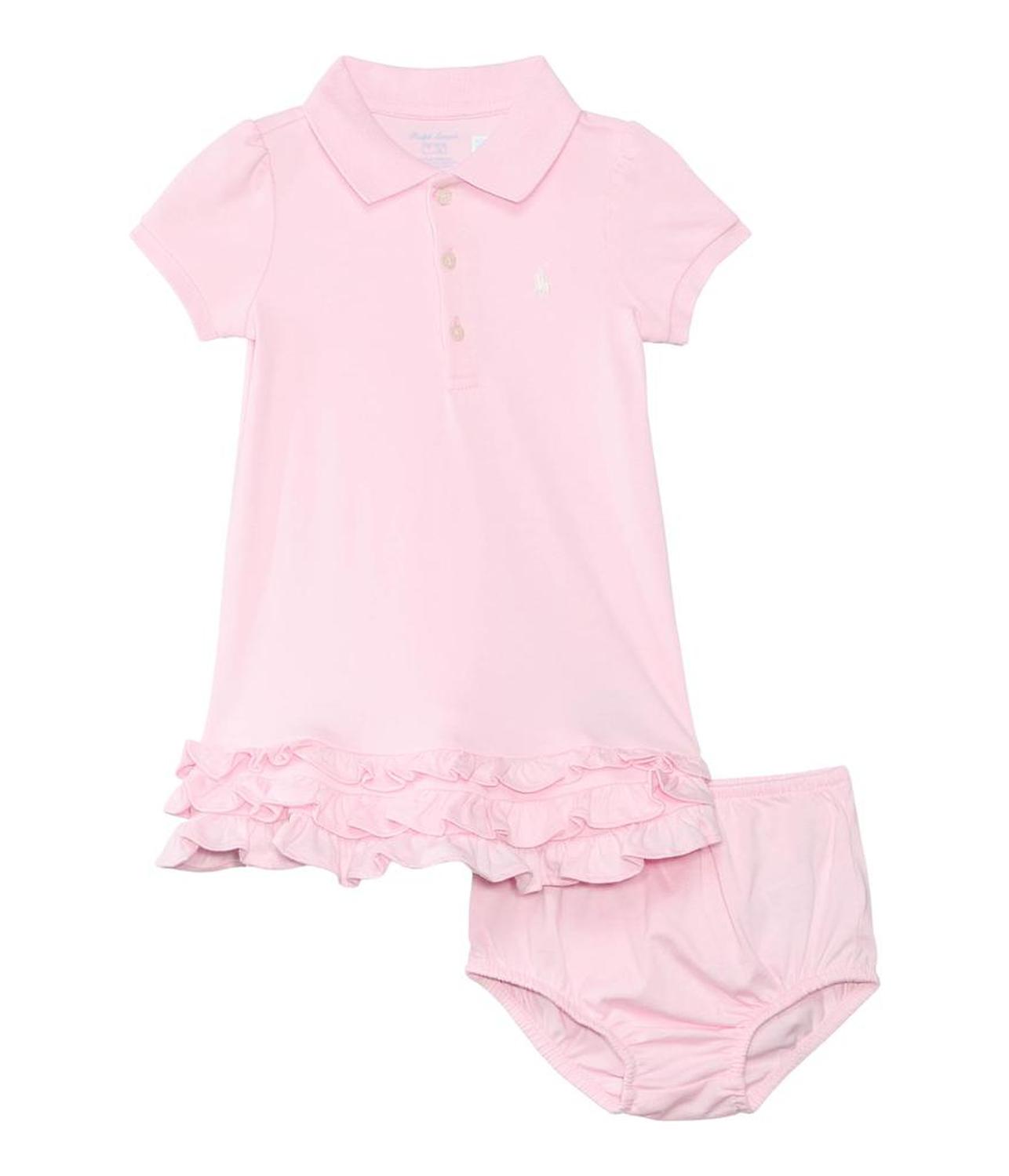 Ruffled Cotton Polo Dress & Bloomer (Toddler)