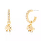 Faux Stone Floral Huggie Hoop Earrings
