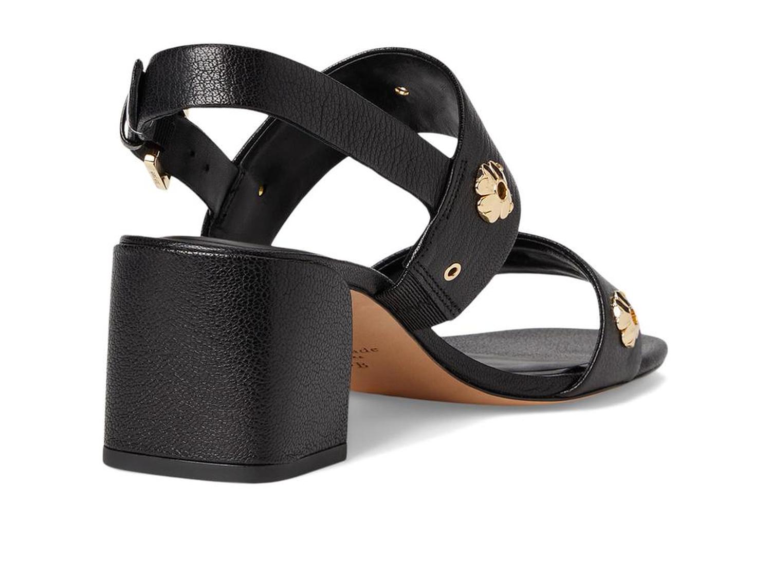 【Kate Spade】★サンダル★ Spade Flower Block Heel Sandal Spade Flower Stud Pebbled Leather Block Heel Sandal