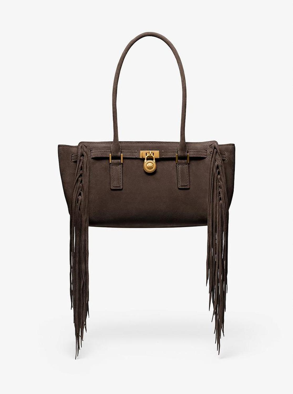 Hamilton Moderne Small Fringed Suede Satchel