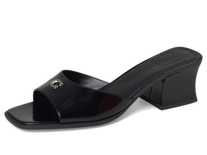 Sculpted C Leather Block Heel Sandals