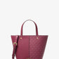 Flora Medium Signature Logo and Pebbled Leather Crossbody Bag