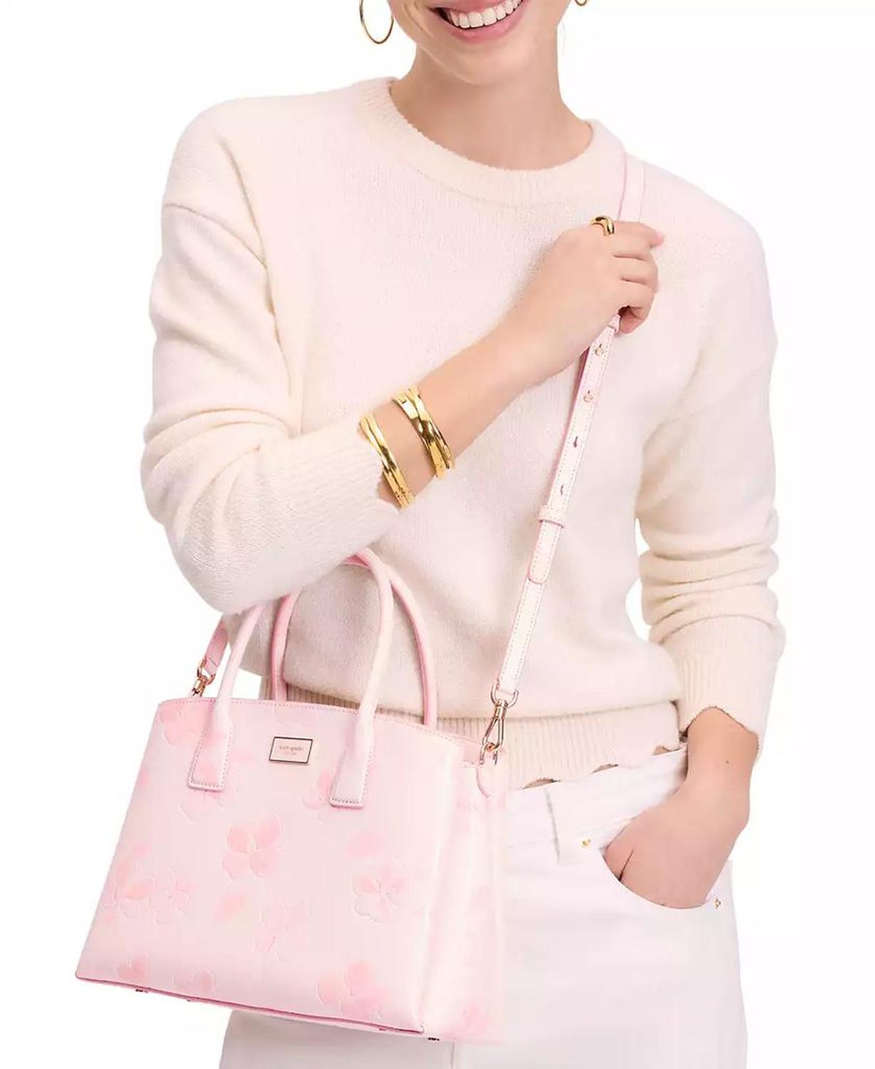 Serena Spring Pansies Leather Satchel