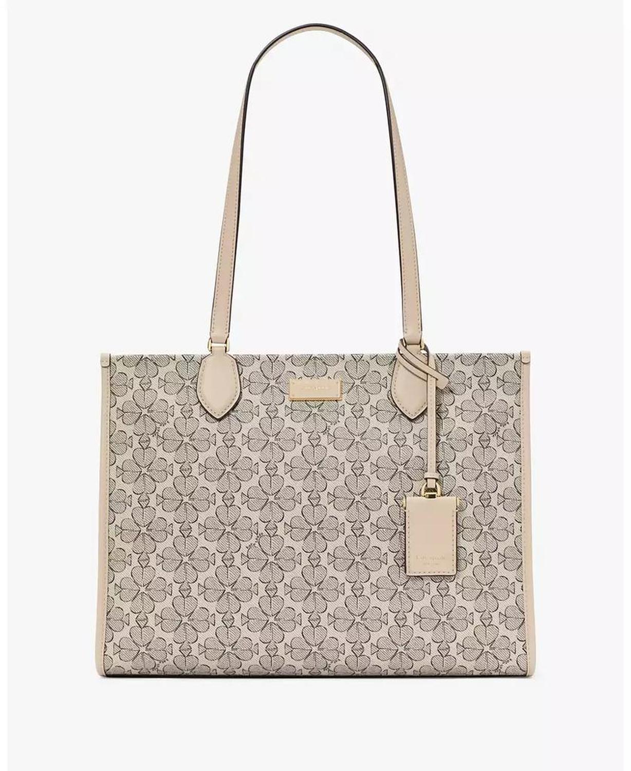 Women's Spade Flower Coated Canvas Large Tote Bag