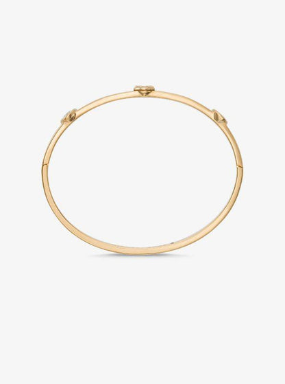 Precious Metal-Plated Brass Logo Bangle