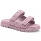 Women's Sculpted C Quilted Washed Denim Double Band Sandals