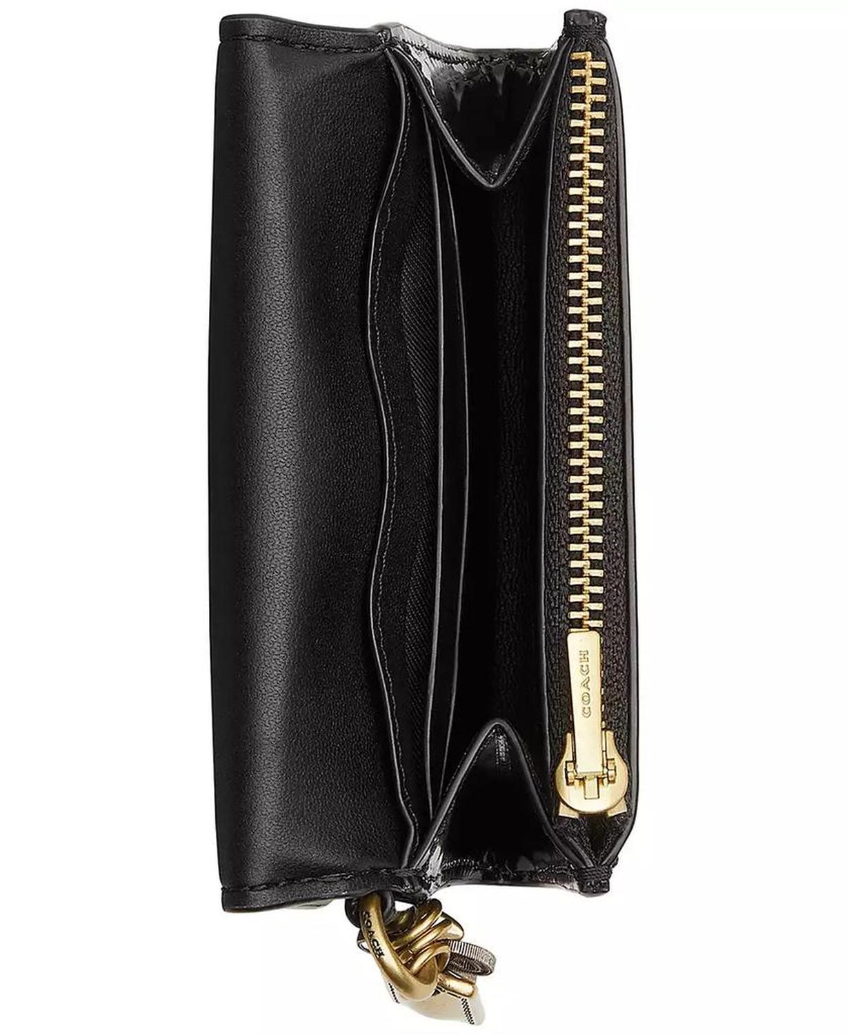 Essential Mini Leather Flap Card Case with Charm