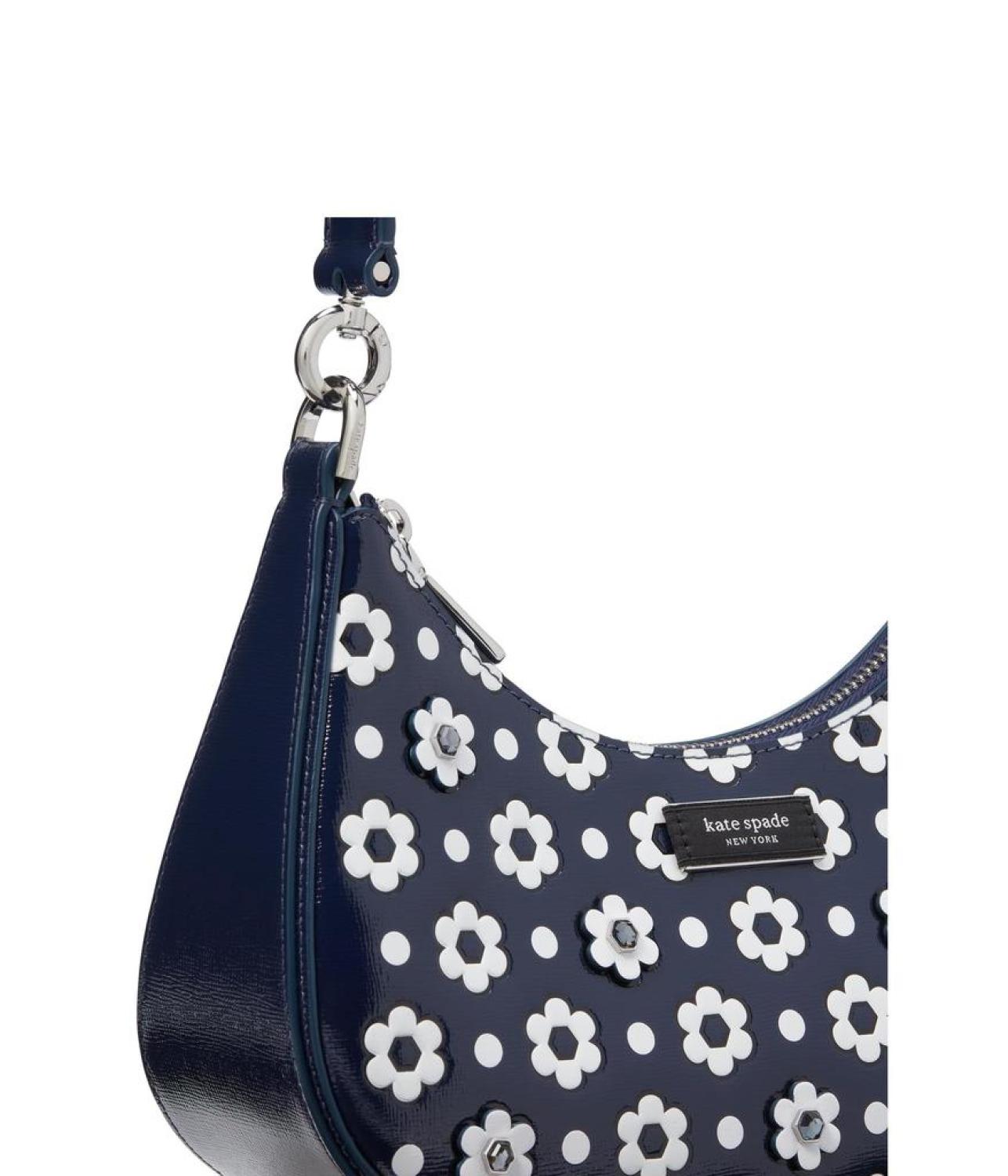 Sam Icon Daisy Dot Appliqued Saffiano Leather Small Convertible Crossbody