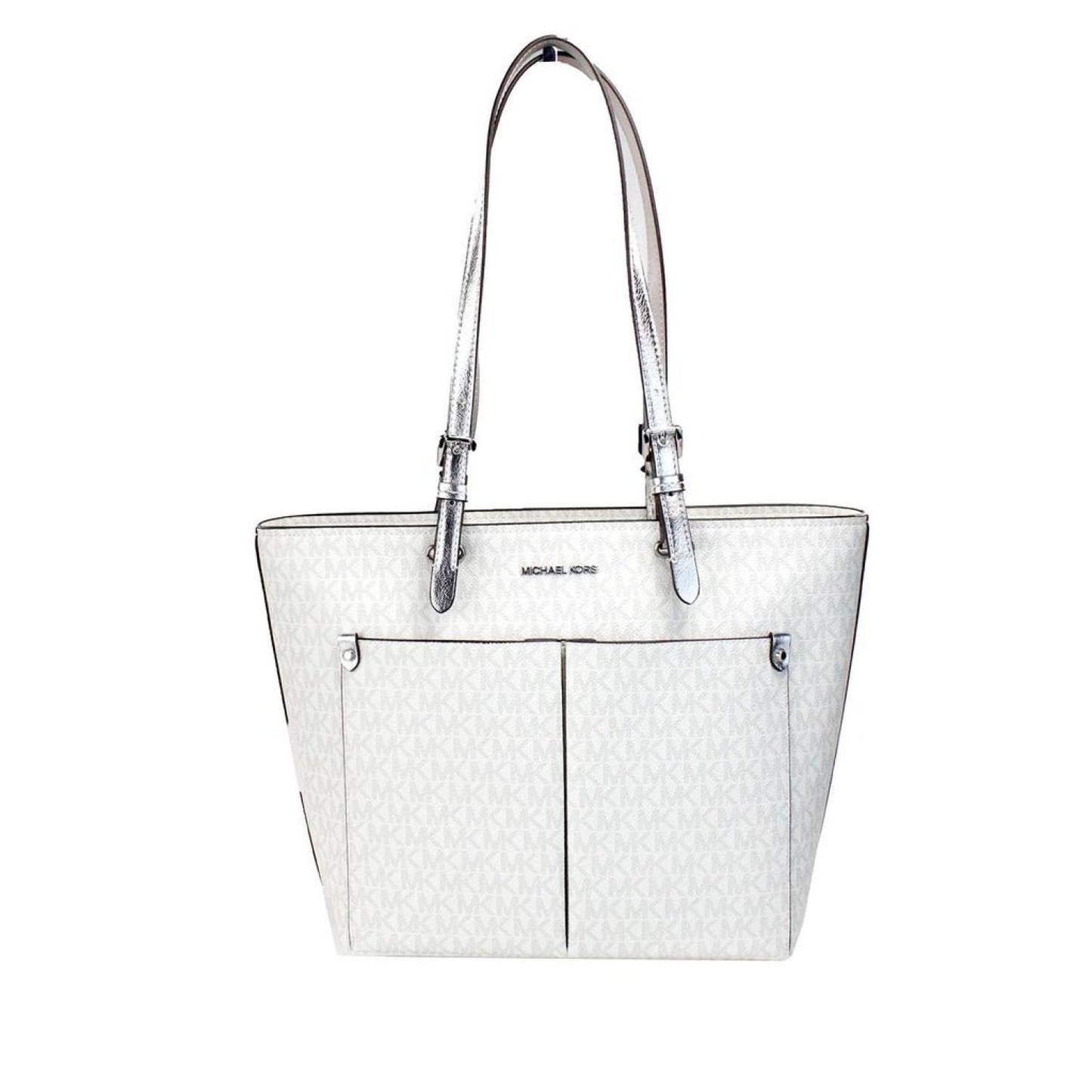 Michael Kors Jet Set Medium Optic  Signature PVC Double Pocket Tote Women's Bag