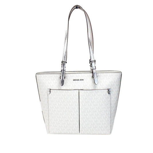 Michael Kors Jet Set Medium Optic  Signature PVC Double Pocket Tote Women's Bag
